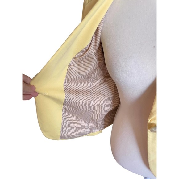 OBR Womens Classic Fit Single Button Blazer Jacket Long Sleeve Size S Yellow - Picture 5 of 11